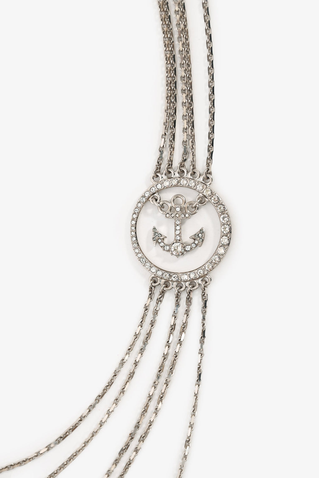 Pre-Loved Chanel™ 2018 'Metiers D'art' Crystal Embellished CC Anchor Multi-Strand Necklace