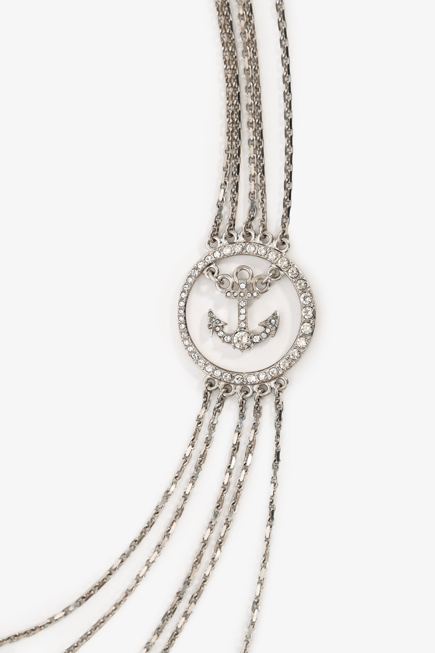 Pre-Loved Chanel™ 2018 'Metiers D'art' Crystal Embellished CC Anchor Multi-Strand Necklace