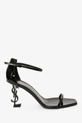 Saint Laurent Black Patent 'Opyum' Heeled Sandals Size 39.5