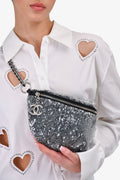Pre-Loved Chanel™ 2018 Grey Sequin CC Belt Bag