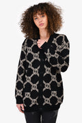 Gucci Black/Beige Monogram Reversible igan Size S