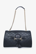 Gucci Black GG Signature Medium Emily Shoulder Bag