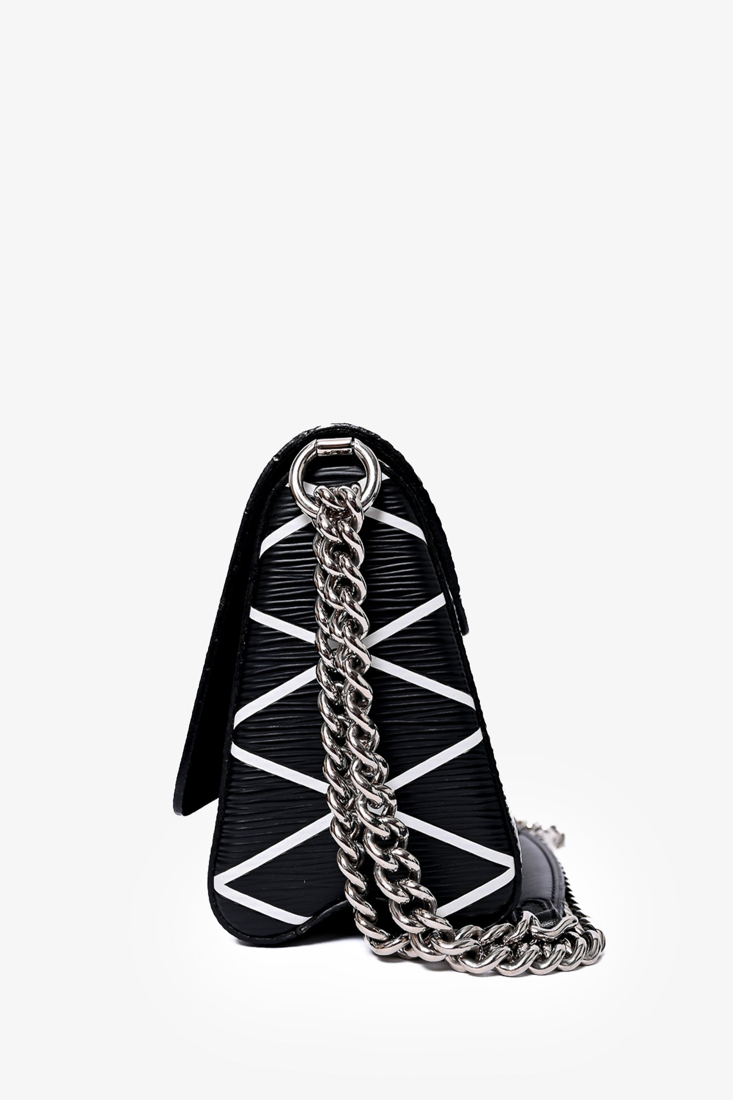 Louis Vuitton 2014 Black/White Malletage Leather Twist PM Shoulder Bag