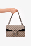 Gucci GG Supreme/Black Suede Small Dionysus Chain Bag