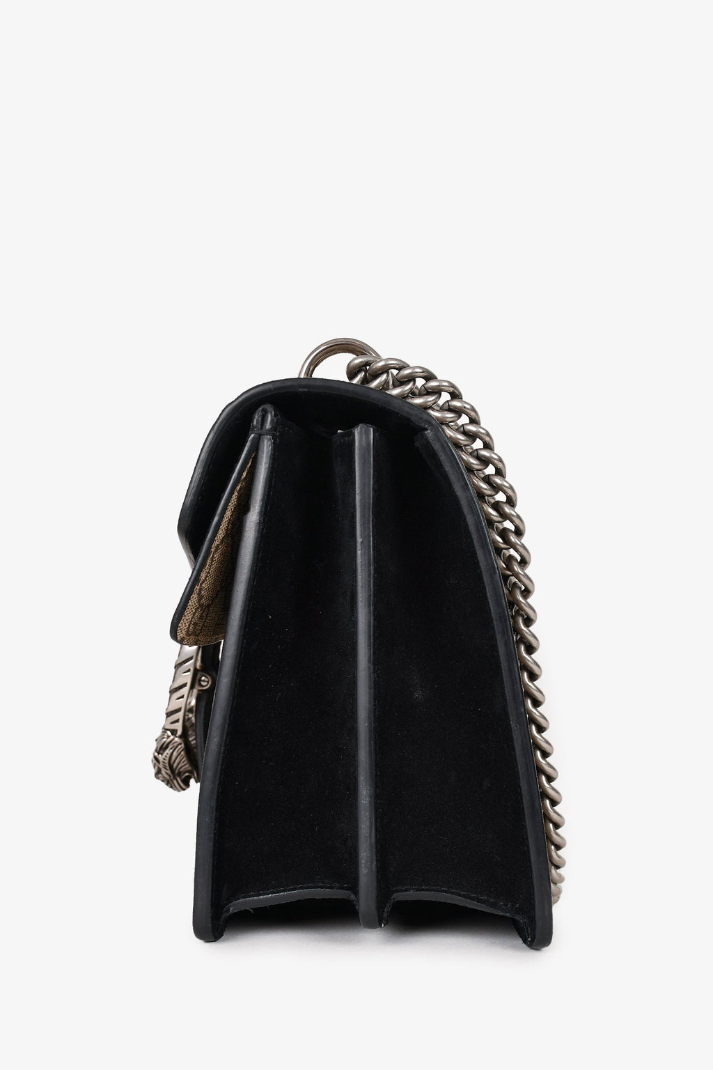 Gucci GG Supreme/Black Suede Small Dionysus Chain Bag