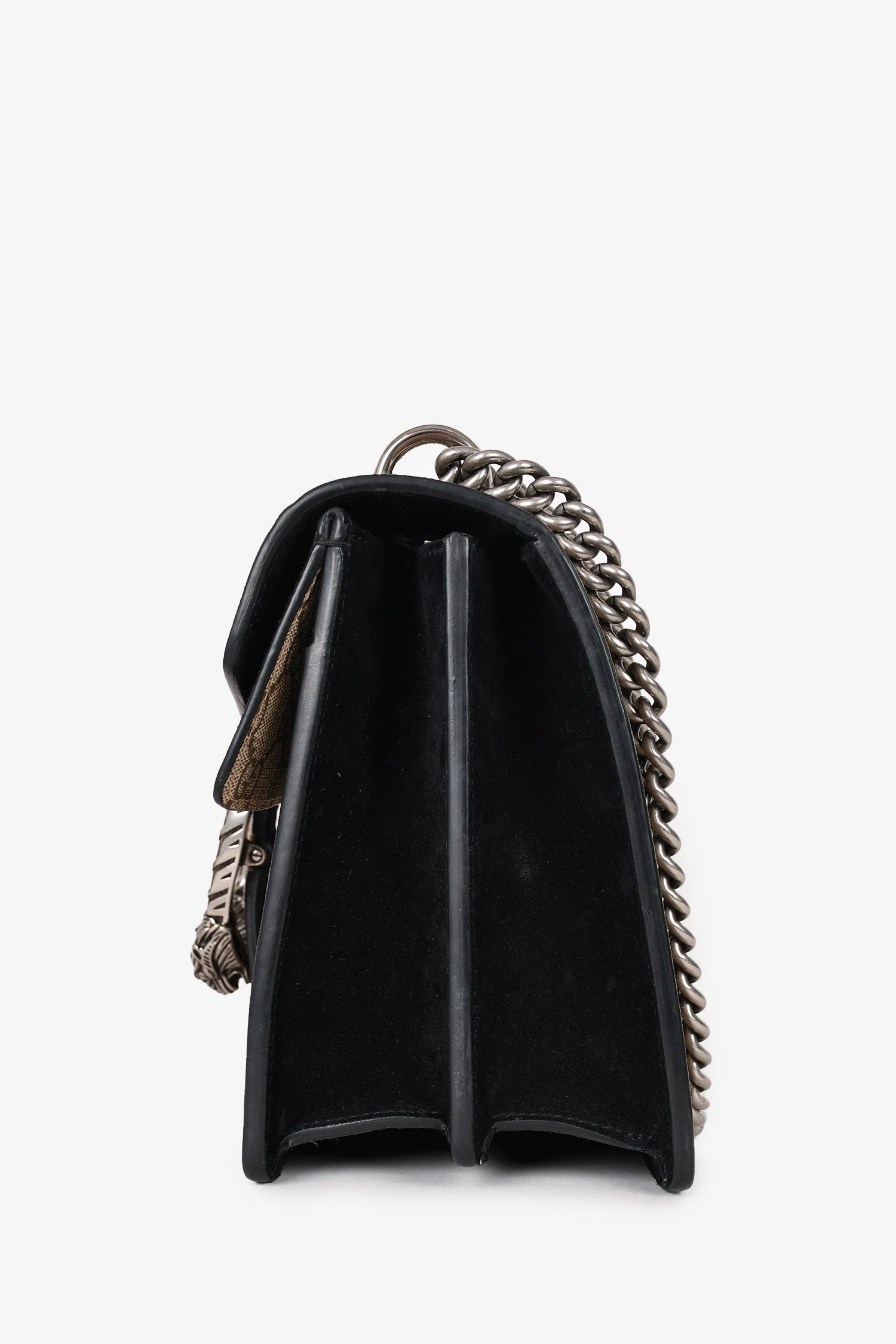 Gucci GG Supreme/Black Suede Small Dionysus Chain Bag