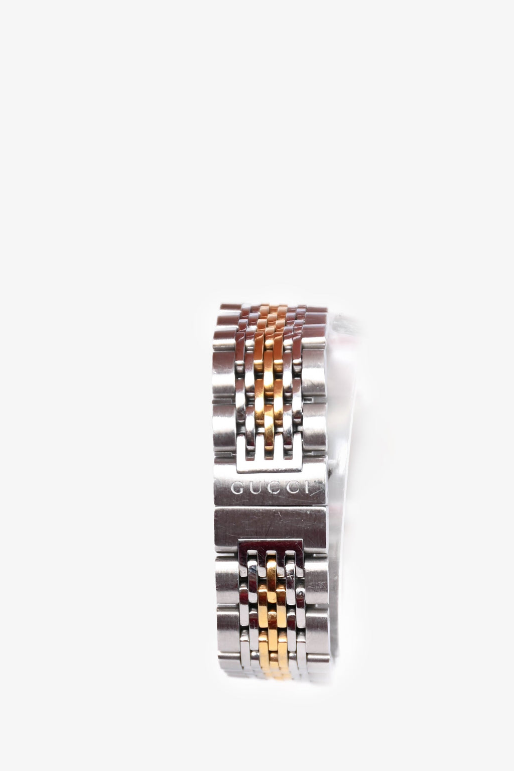 Gucci Stainless Steel/Gold Toned 27mm G-Timeless Watch with Mother of Pearl Diamond Dial