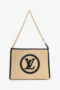 Louis Vuitton Beige/Black Raffia/Leather Toiletry Pouch on Chain