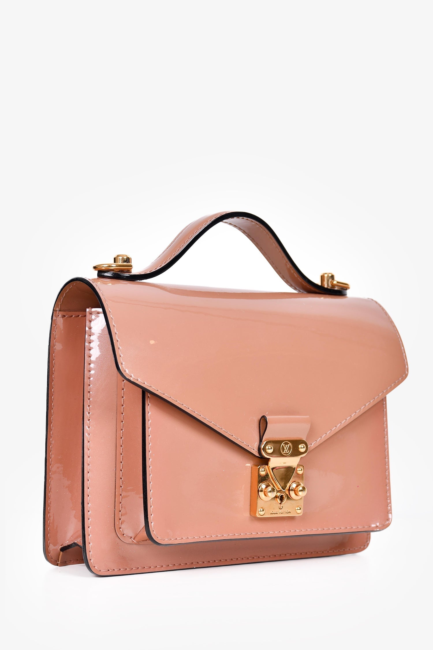 Louis Vuitton 2013 Beige Patent Leather Vernis Monceau BB with Strap