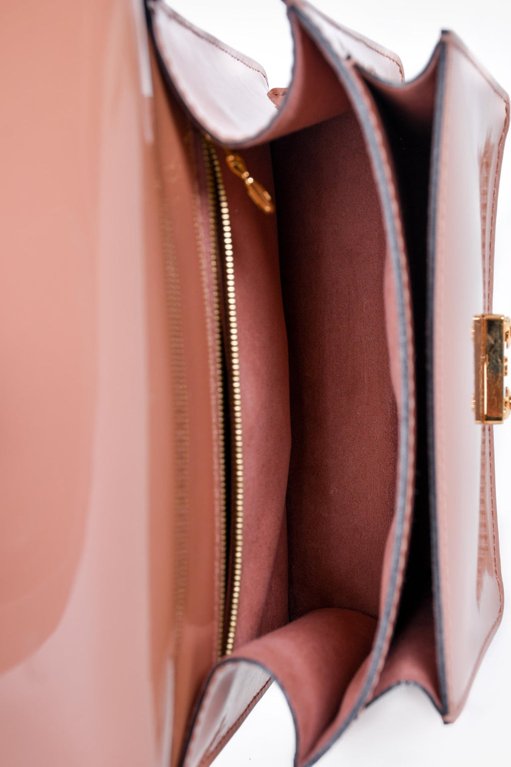 Louis Vuitton 2013 Beige Patent Leather Vernis Monceau BB with Strap