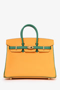 Hermès 2019 Orange/Green Leather Special Order Birkin 25