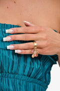 Pre-Loved Chanel™ Coloured Stone CC Ring