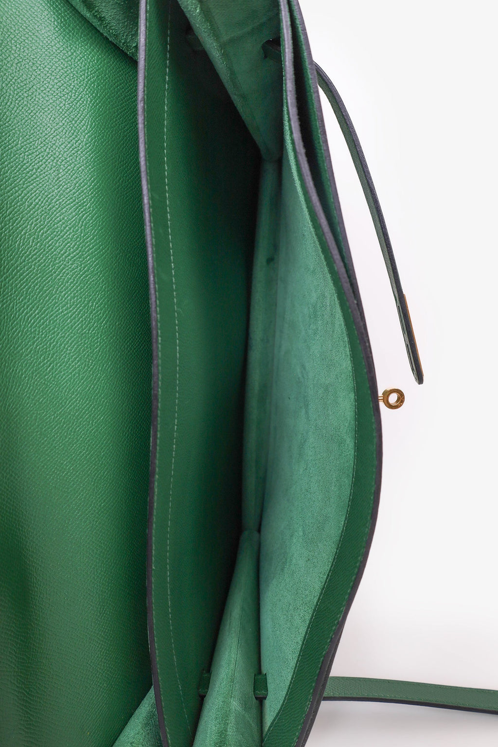 Hermès 1995 Green Epsom Leather Kelly Depeche 38 Briefcase