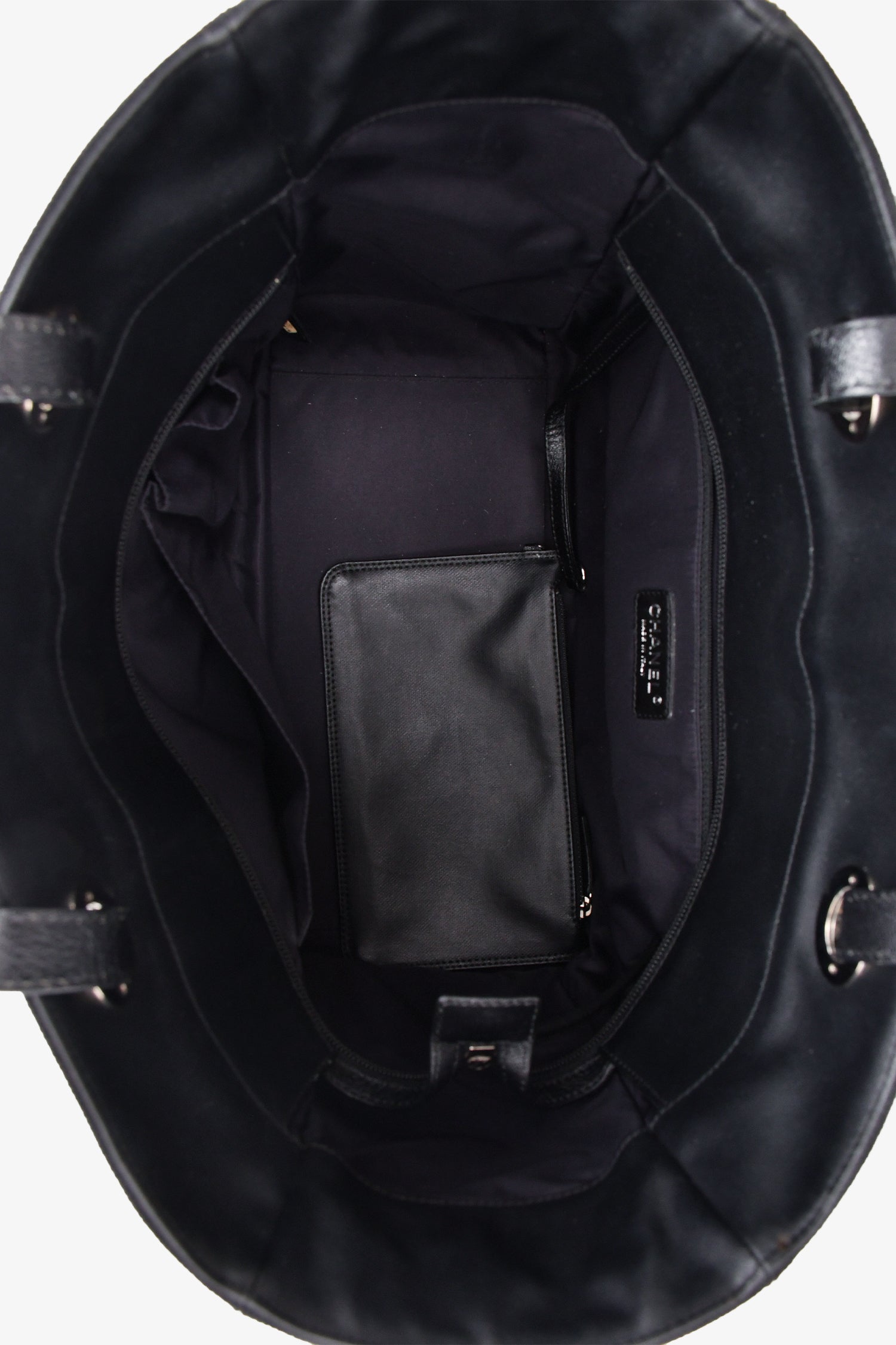 Pre-Loved Chanel™ 2012 Black Leather/Canvas 'Paris Biarritz' Tote Bag