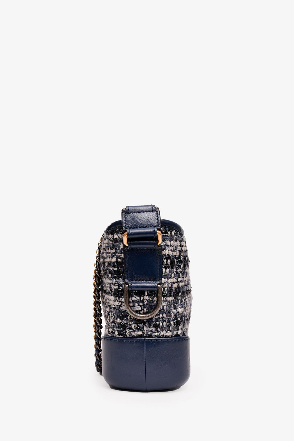 Pre-Loved Chanel™ 2018 Blue Tweed/Leather Small Gabrielle Chain Bag