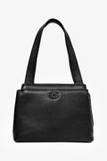 Pre-Loved Chanel™ 1997-99 Black Caviar Leather Shoulder Bag with Matte Black CC