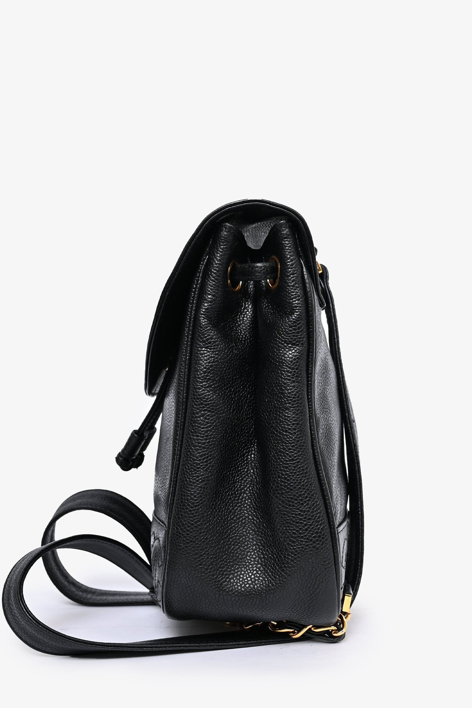 Pre-Loved Chanel™ 1989-91 Vintage Black Caviar Leather Triple CC Backpack