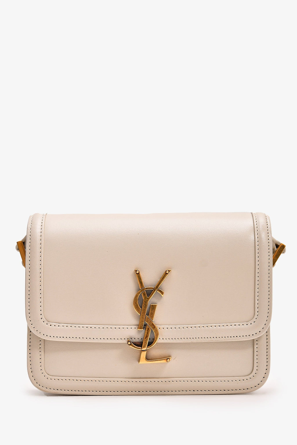 Saint Laurent 2023 White Leather Small Solferino Crossbody