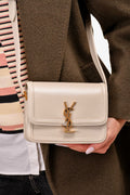 Saint Laurent 2023 White Leather Small Solferino Crossbody