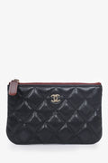 Pre-Loved Chanel™  2019 Black Caviar CC Logo O Case Mini Pouch