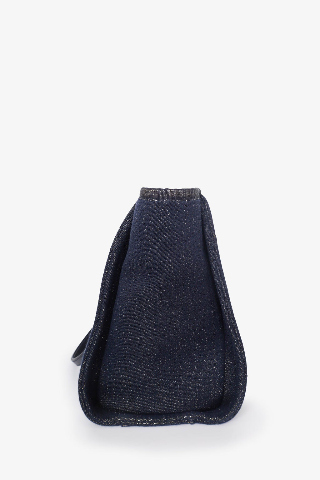Pre-Loved Chanel™ 2018-19 Navy Glitter Canvas Deauville Tote Bag