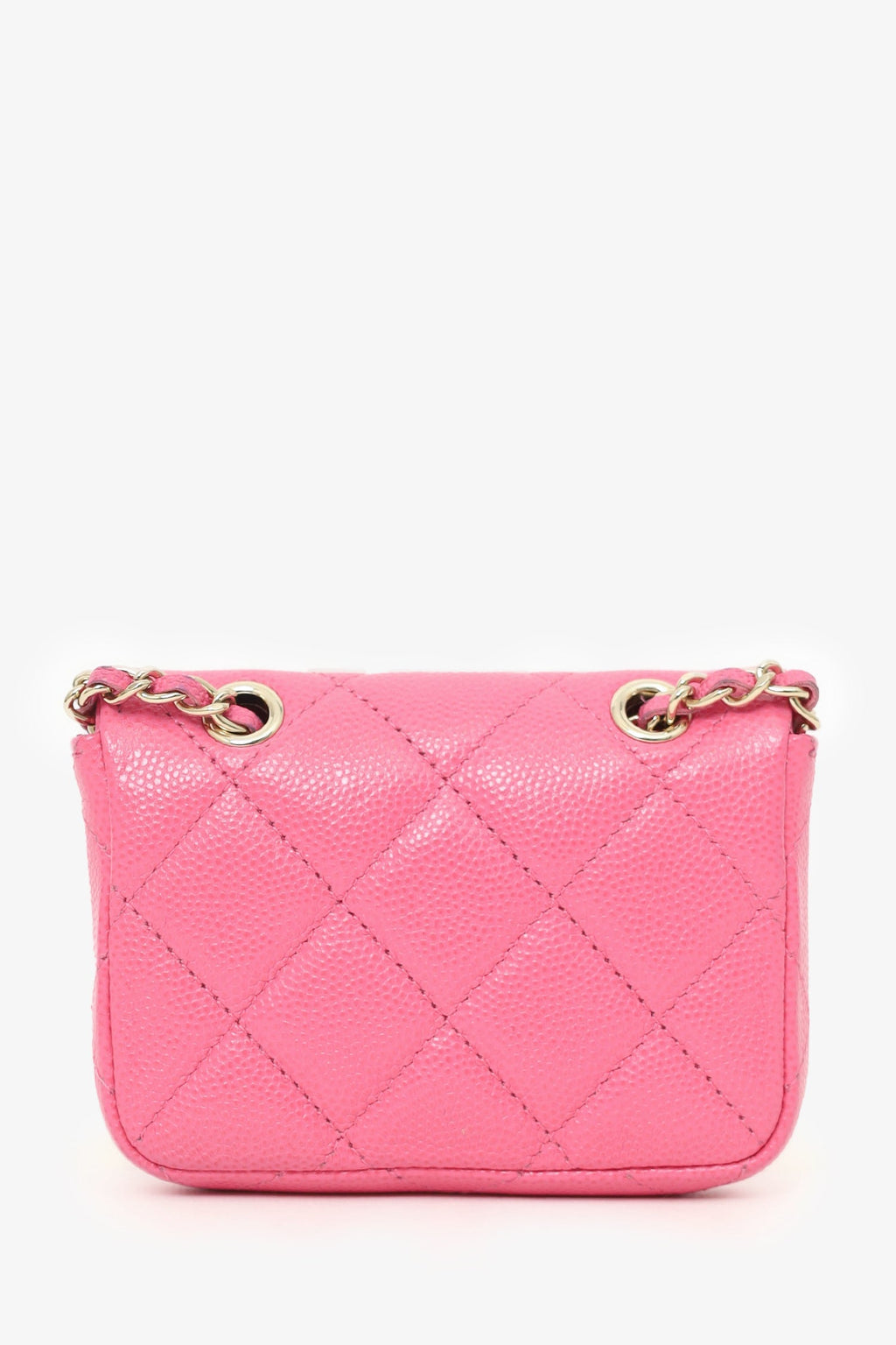Pre-Loved Chanel™ Chanel 2019/20 Pink Caviar Leather Quilted Classic Flap Belt Bag