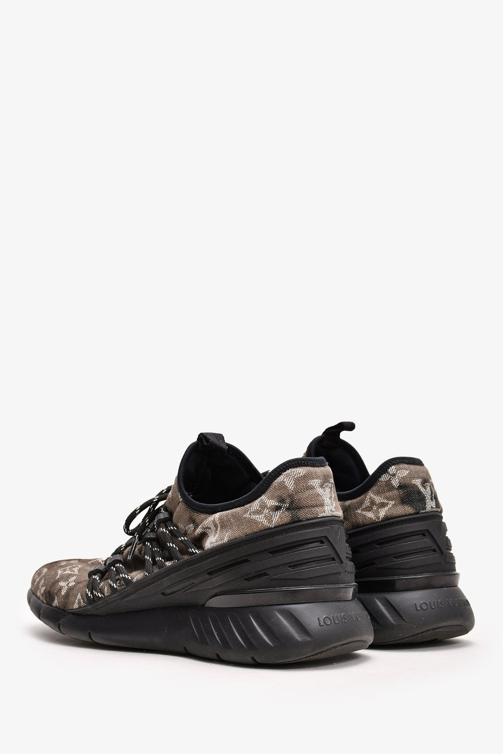 Louis Vuitton Black Tie Dye Denim Fastlane Sneakers Size 8 Men