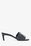 Louis Vuitton Black Leather Monogram Padded Kitten Heel Size 6