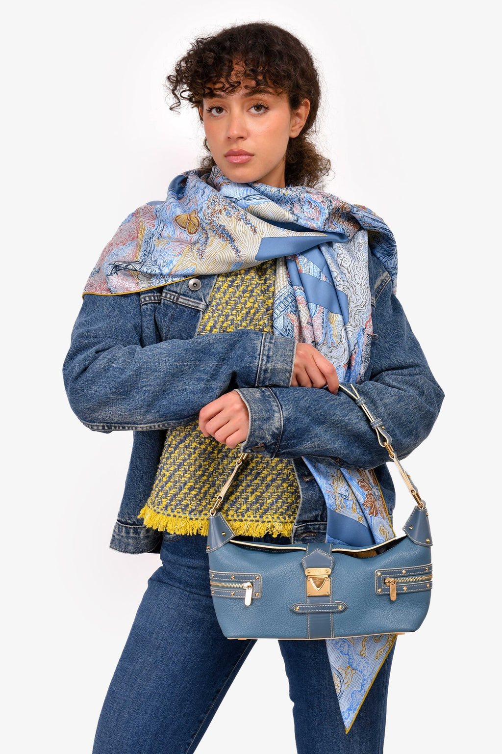 Louis Vuitton 2005 Blue Leather Shauli L'impetueux Shoulder Bag