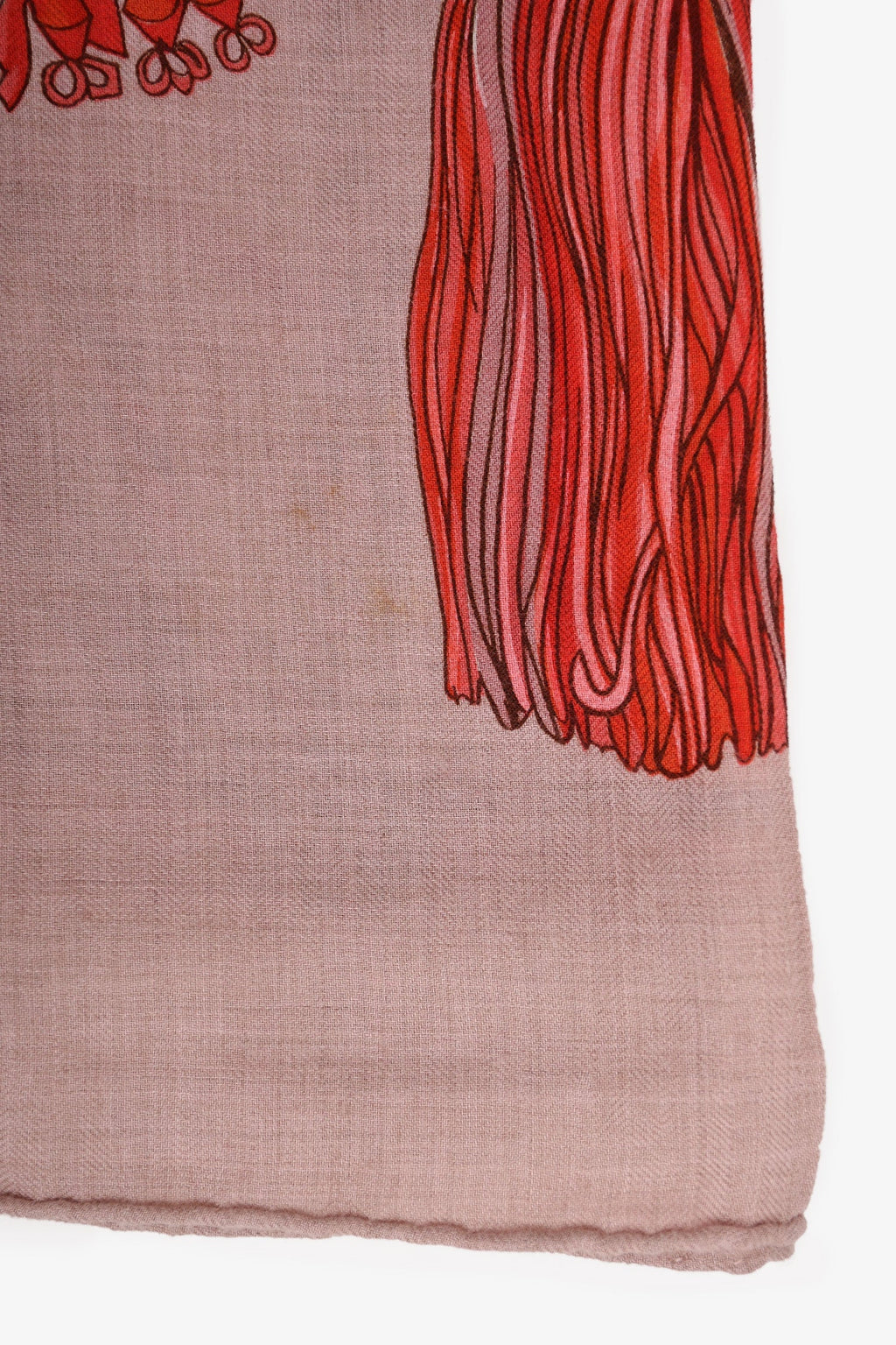 Hermès Red Cashmere/Silk Passementerie Carre 140