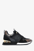 Louis Vuitton Black Suede/Monogram Sneakers Size 37