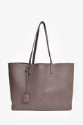 Saint Laurent 2017 Storm Grey Leather East/West 'Shopping' Tote With Pouch