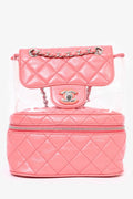 Pre-Loved Chanel™ 2018 Pink Calfskin Leather/PVC 'Aquarium' Backpack