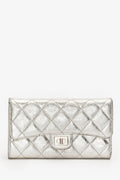 Pre-Loved Chanel™ Silver Laminated Quilted Leather Reissue Trifold Wallet