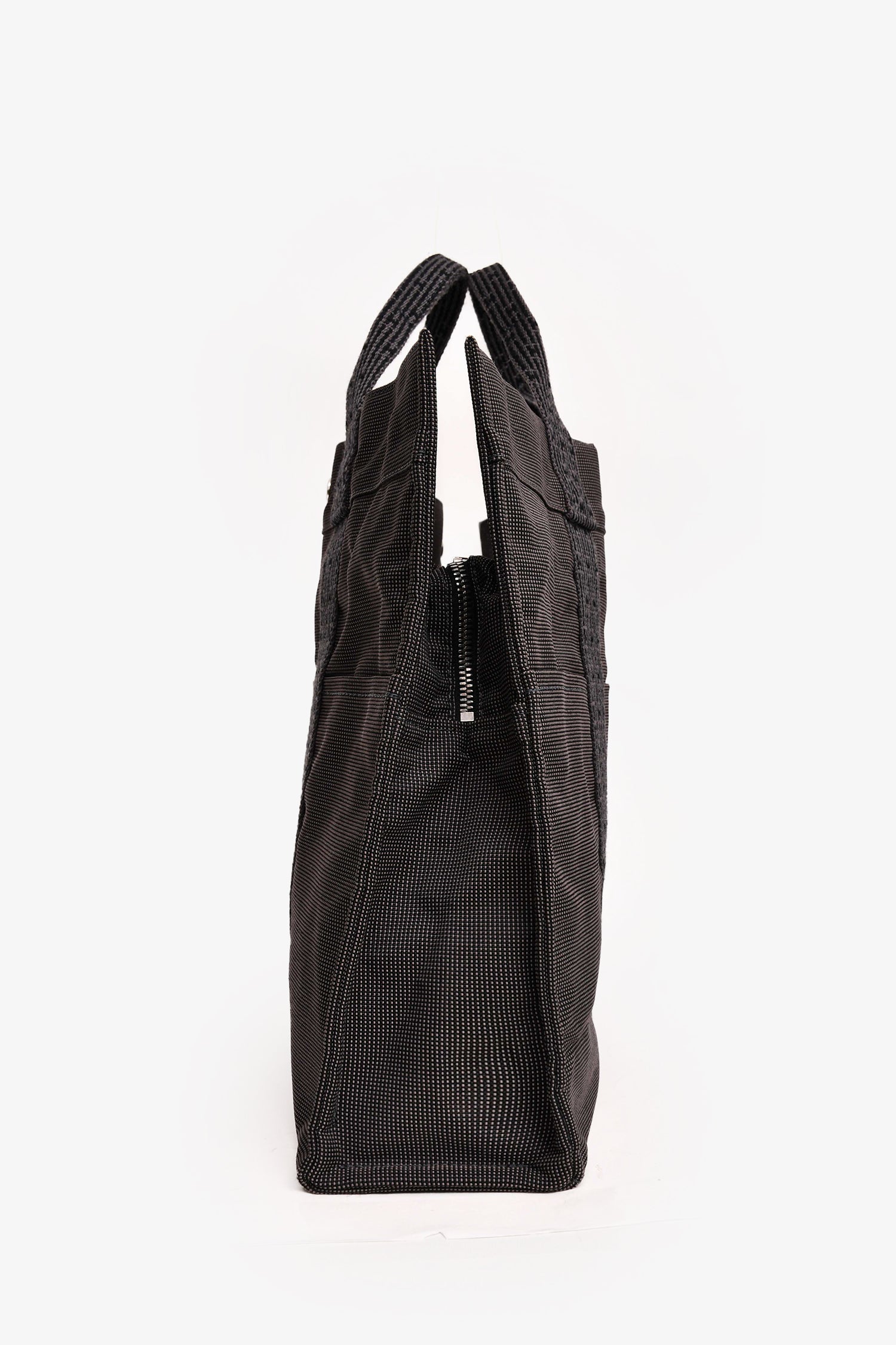 Hermès Grey Patterned Toile 'Herline' MM Tote