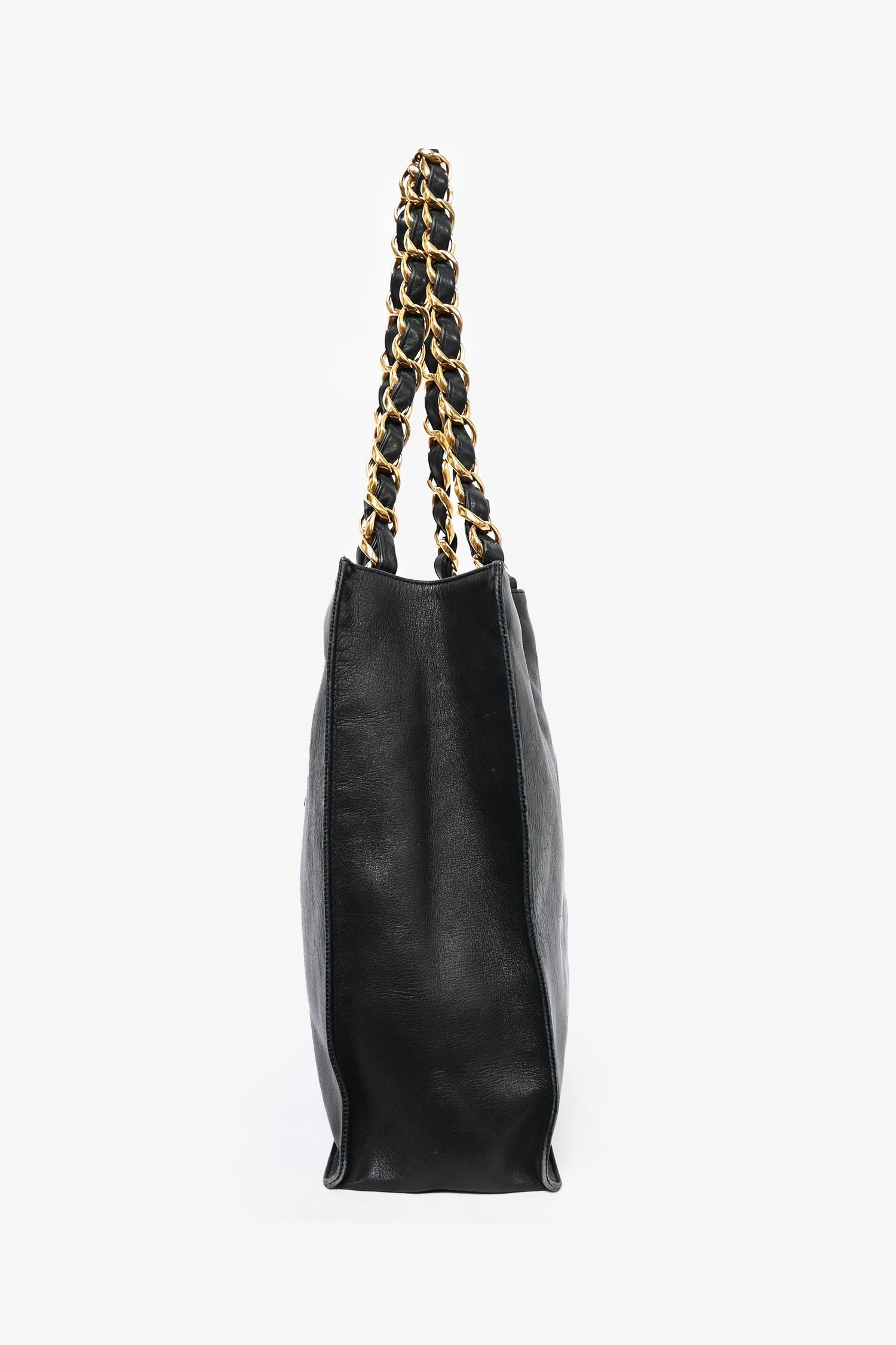 Pre-Loved Chanel™ 1991-94 Black CC XL Timeless Shopping Chain Tote (As Is)