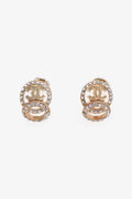 Pre-Loved Chanel™ 2015 Gold Tone Crystal Embellished CC Earrings
