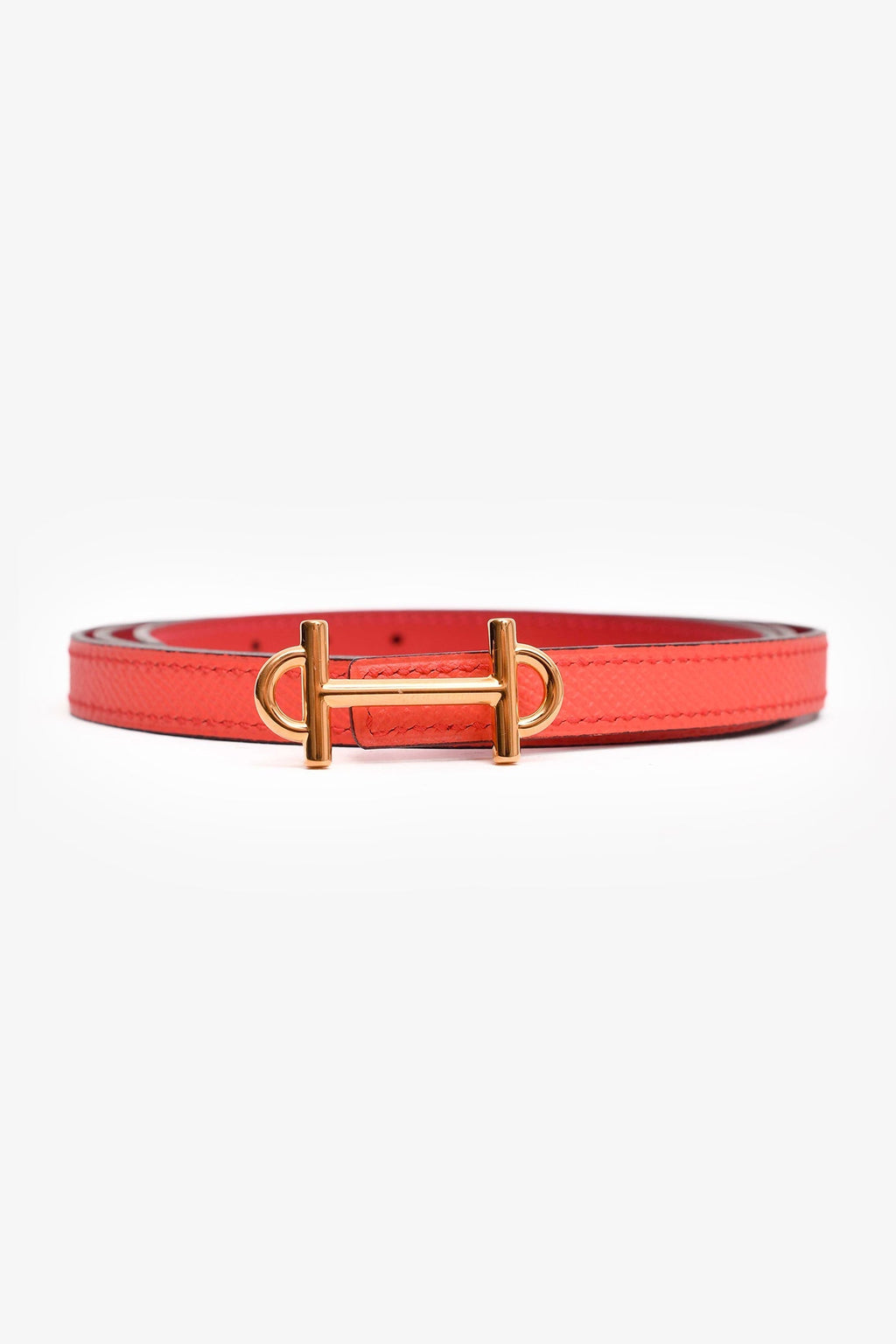 Hermès 2014 Red Epsom/Swift Leather Reversible Gamma Leather Belt Size 95