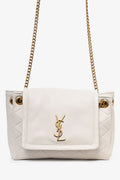 Saint Laurent 2023 Cream Leather Mini 'Nolita' Chain Bag