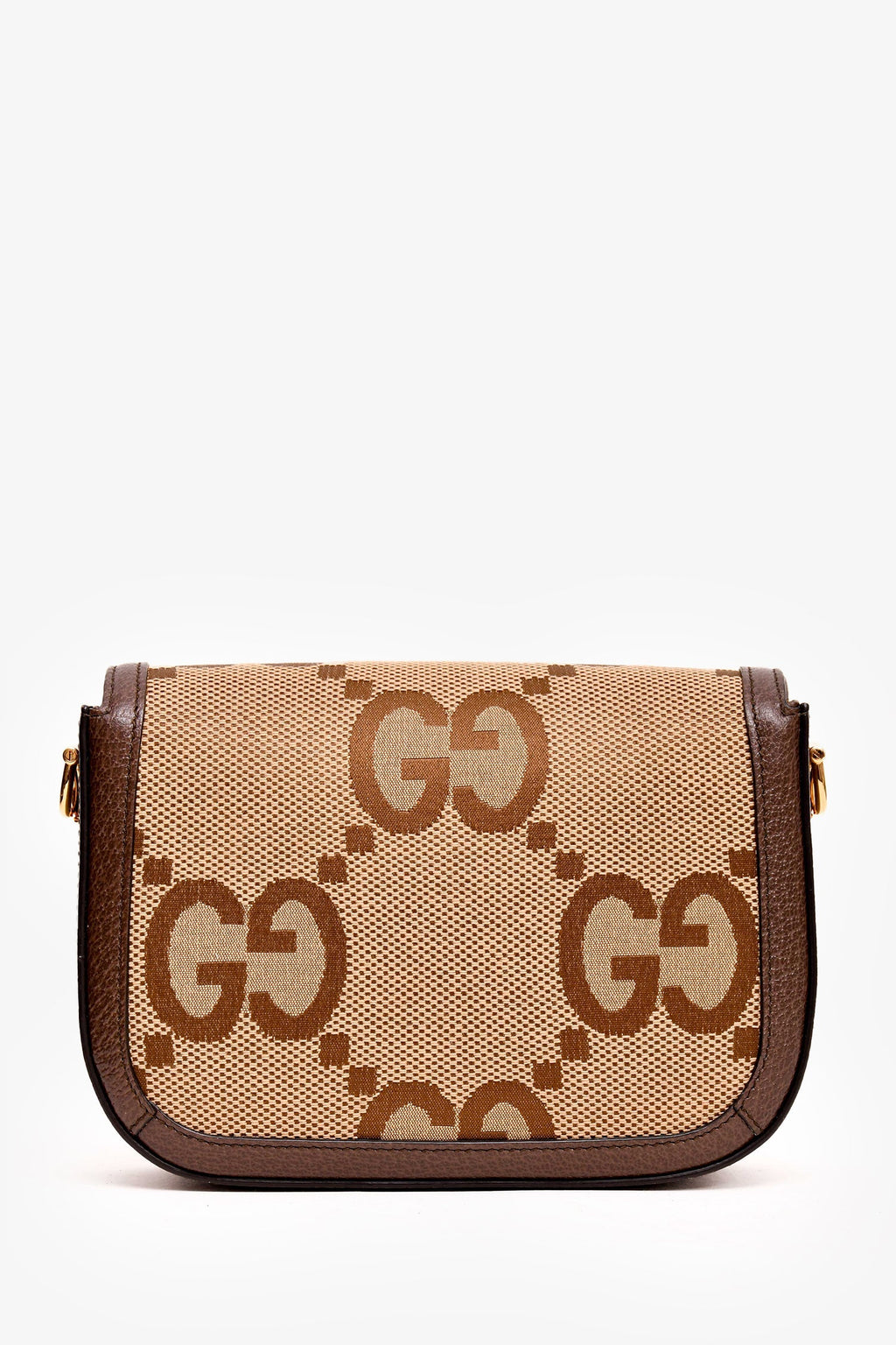 Gucci Brown Canvas/Leather GG Supreme Horsebit 1955 Shoulder Bag With Web Strap