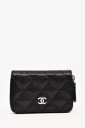 Pre-Loved Chanel™ 2021 Black Caviar Classic Zip  Holder
