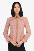 Pre-Loved Chanel™ 04P Pink Tweed Zip Up Jacket Size 34