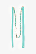 Pre-Loved Chanel™ Blue Leather Bow Chain-Link Belt