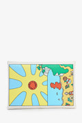 Hermès White Printed Calvi Duo Wallet
