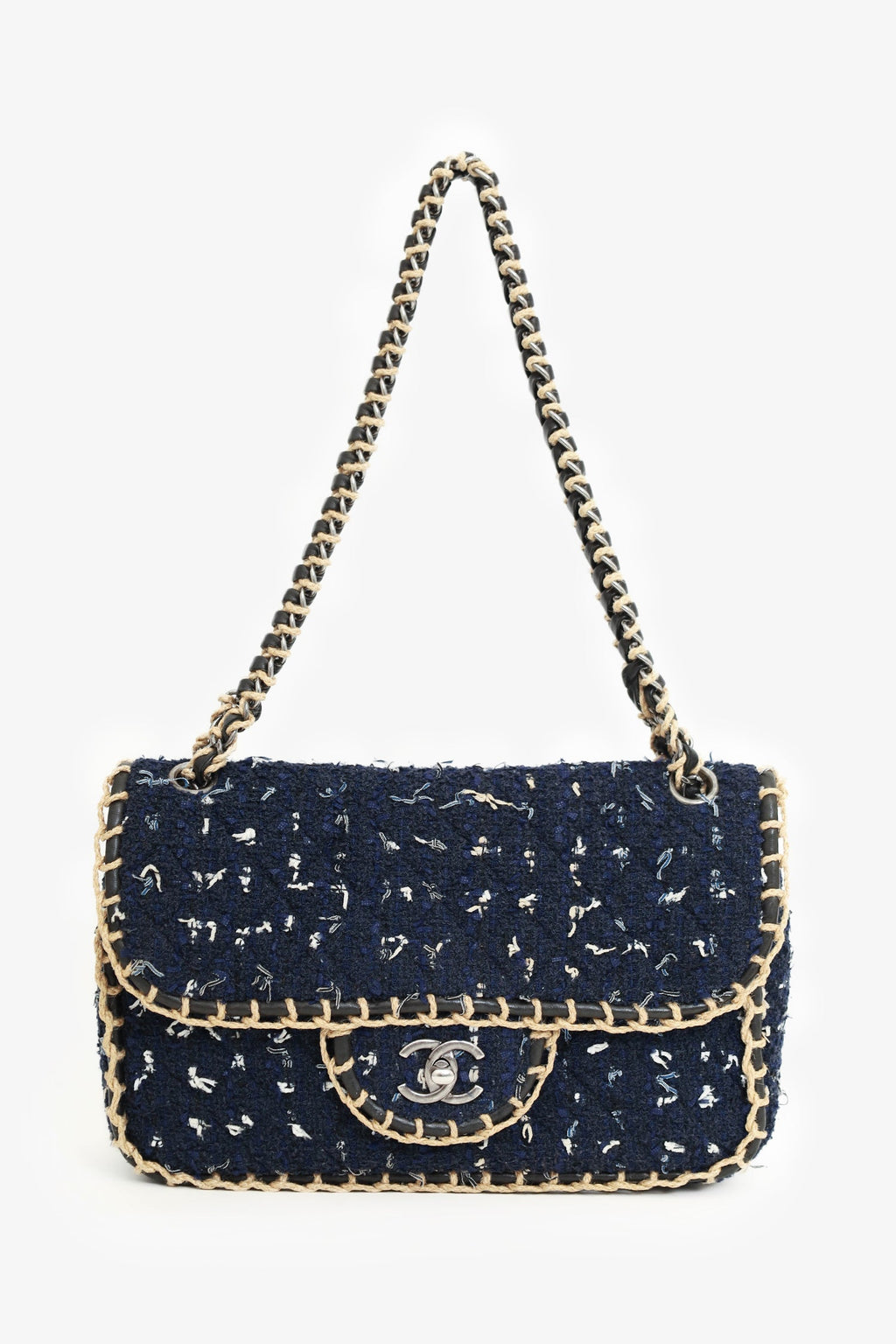 Pre-Loved Chanel™ Chanel 2010-11 Navy Tweed St. Tropez Flap Bag