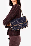 Pre-Loved Chanel™ Chanel 2010-11 Navy Tweed St. Tropez Flap Bag