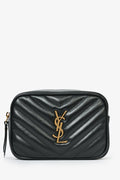 Saint Laurent 2022 Black Chevron Leather Lou Belt Bag