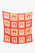 Hermès Red/Orange Cashmere/Silk Printed Scarf