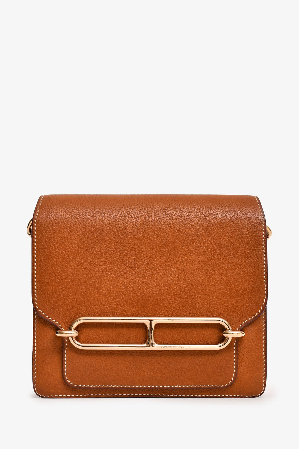 Hermès 2019 Brown Fauve Leather Mini Roulis GHW (As Is)