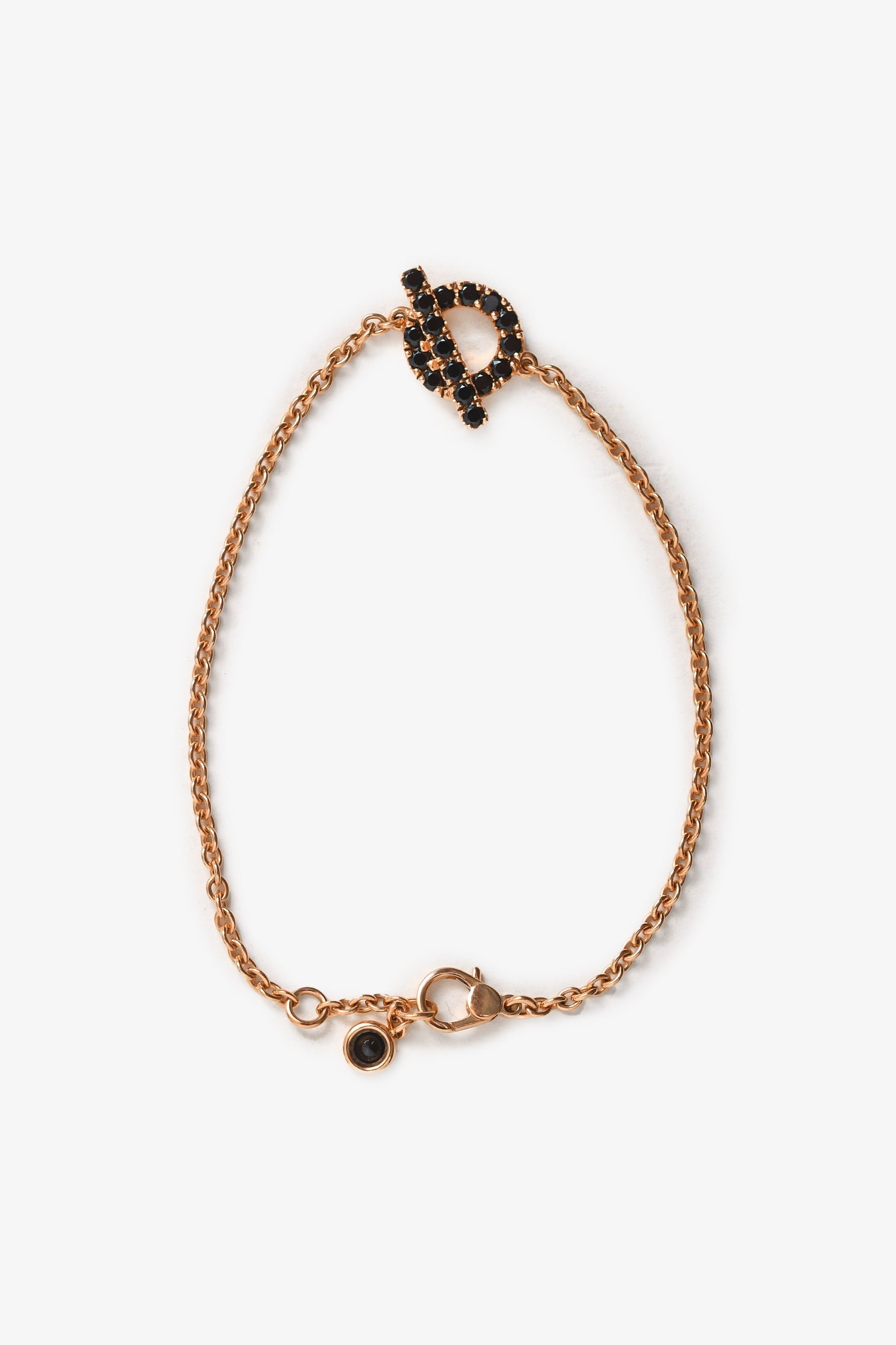 Hermès 18K Rose Gold/Black Spinel Finesse Bracelet